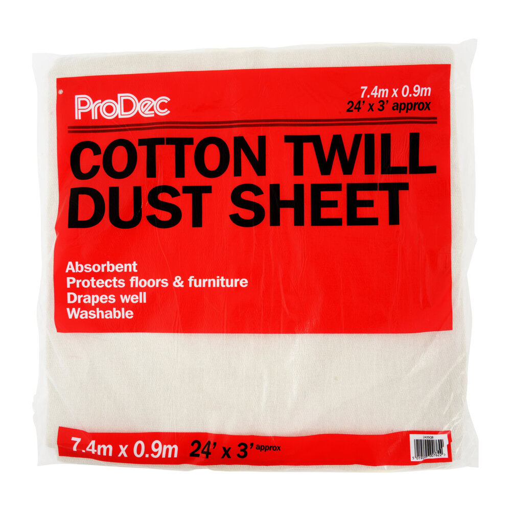 Cotton Twill Dust Sheet - 24' x 3'
